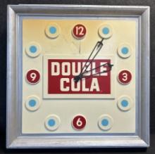 Double Cola Plastic Electricc 3'x3' Embossed Vacuum Form Advertising Soda Clock