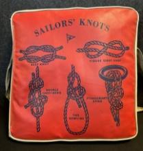 Kapok Flotation Boat Throw Pillow Sailor's Knots 1950s Seat Cushion