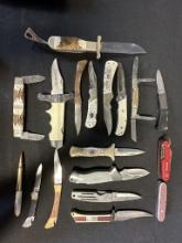 Lot of 18 Pocket Knives: Marbles, Boker, Bear Hunter, Frost Cutlery & Fury