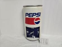 Battery Operated Pepsi Can Shaped Clock Plastic Fair Condition