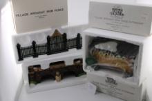Department 56 "Red Covered Bridge", "Stone Train Tressel", "4 boxes Village Wrought Iron Fence Exten