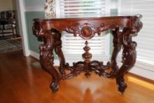 Antique Renaissance Carved Mahogany Table
