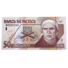 2000 Mexico 50 Pesos Banknote Series DG Uncirculated N0000389