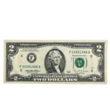 1995 US $2 Bill Uncirculated