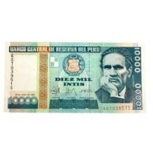 1988 Peru 10,000 Intis Uncirculated Banknote