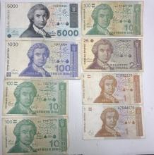 Lot of Croatian and Italian Currency