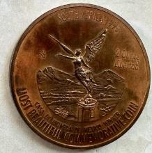 Commemorative 2 Ounce Libertad Brass Coin with COA