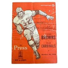 October 10, 1954 Cleveland Browns Vs. Chicago Cardinals Official Souvenir Program