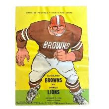 November 9, 1958 Cleveland Browns vs. Detroit Lions Official Program