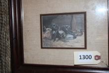 Framed print-Black lab pups and decoys