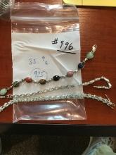 Sterling Silver 3 Bracelets with stones (1 Scarab), 35.9 grams total weight