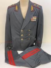 VINTAGE USSR POLICE GENERAL DRESS TUNIC AND PANTS