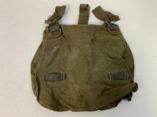 WWII GERMAN MILITARY FIELD GREEN CANVAS BREAD BAG