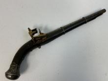 ANTIQUE RUSSIAN CAUCASIAN MIQUELET PISTOL GOLD SILVER