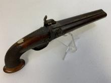 RARE ANTIQUE FRENCH .62 CAL. D'ACIER DOUBLE BARREL PISTOL