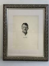 GERMANY THIRD REICH ADOLF HITLER K.J BOHNRINGER ARTWORK PORTRAIT PRINT FRAMED