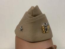 WWII US NAVY ADMIRAL TAN GARRISON CAP