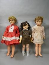 Lot 3 1960's Large 32" High Plastic Vinyl Dolls Sayco American Doll CO etc