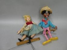 Lot 2 Madame Alexander Gretzel & Mexican Man Marionette Dolls
