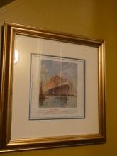 Cosulich Lines Italy Saturnia Cruise Ship Framed Advertisement