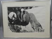 1974 Signed C Costan Zinc Plate B&W Abstract Etching