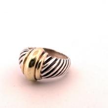 David Yurman Sterling 14k Gold Twisted Cable Dome Ring