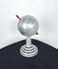 1930s Aluminum Globe Table Lamp w/Arrow