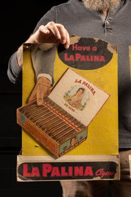 Lot of Two Vintage La Palina Cardboard Ads