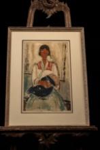 Gypsy Woman with Baby by Amedeo Modigliani, Framed Print