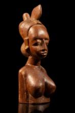 Carved Wooden Tribal African Bust