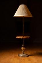 Standing Floor Lamp With Attached Tray