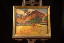 Vintage Framed Gauguin Tahitian Landscape Print
