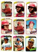 1980 Topps Baseball, Different teams