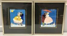 Pair of Framed Coleth Signed Paintings 10x8.5"