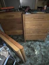 Twin Bed and 2 Chest of Drawers