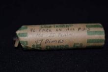Dime Roll Containing (47) Dimes From 1946-1964