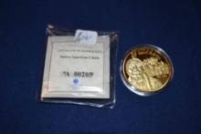 American Mint 24k Gold Clad Sitting Bull Commemorative