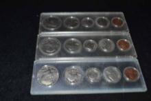 (3) Uncirculted Coin Sets (5) Coins Per Set