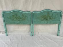 2 Vintage French Country Painted TWIN SIZE Headboards