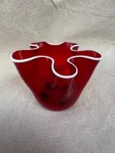 Red Italian Art Glass Vase
