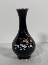 Vintage Japanese Cloisonne Bud Vase with Floral Decoration