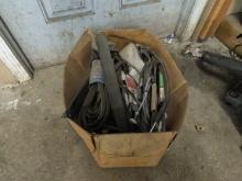 Box of assorted Belts and Choke Cables