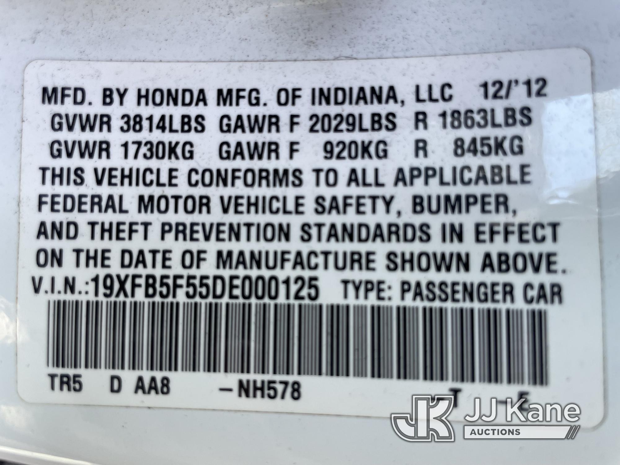 (Plymouth Meeting, PA) 2013 Honda Civic 4-Door Sedan CNG Only) (Runs & moves, Body & Rust Damage