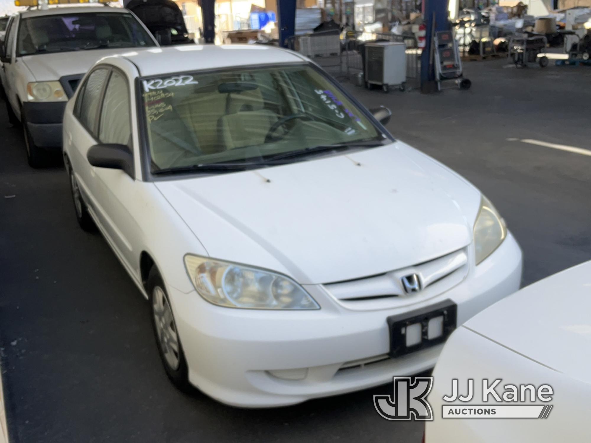 (Jurupa Valley, CA) 2005 HONDA CIVIC 4-Door Sedan Runs & Moves, CNG Tank Expired In 2019