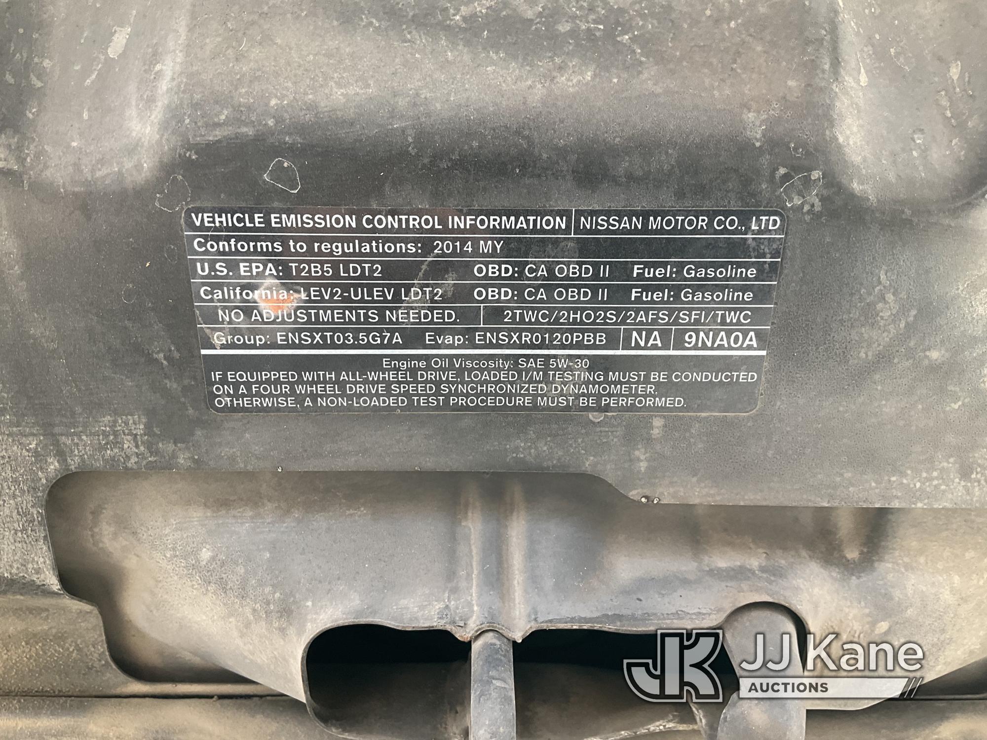 (Jurupa Valley, CA) 2014 Nissan Pathfinder 4-Door Sport Utility Vehicle Runs Does Not Move, Bad Tran