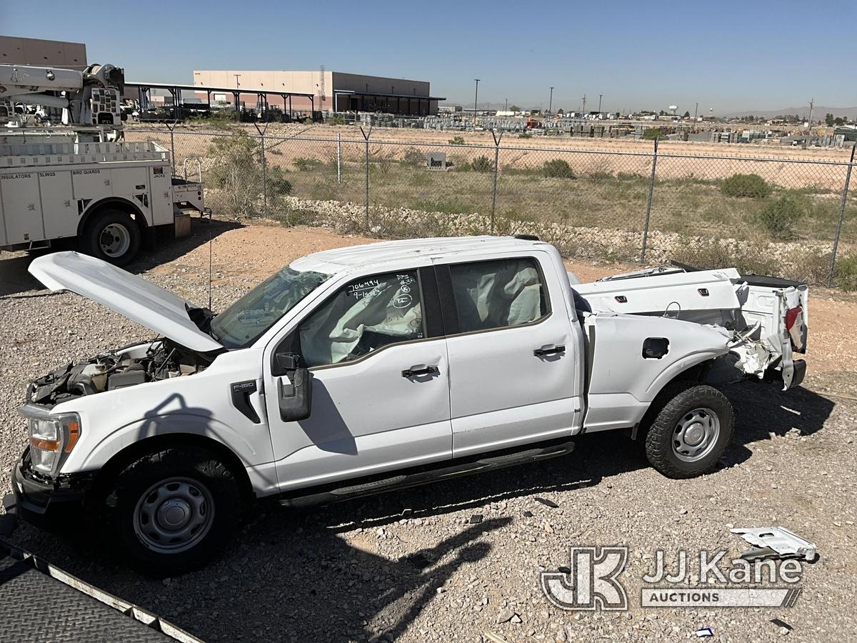 (El Paso, TX) 2022 Ford F150 4x4 Crew-Cab Pickup Truck Wrecked, Not Running Or Moving, Air Bags Depl