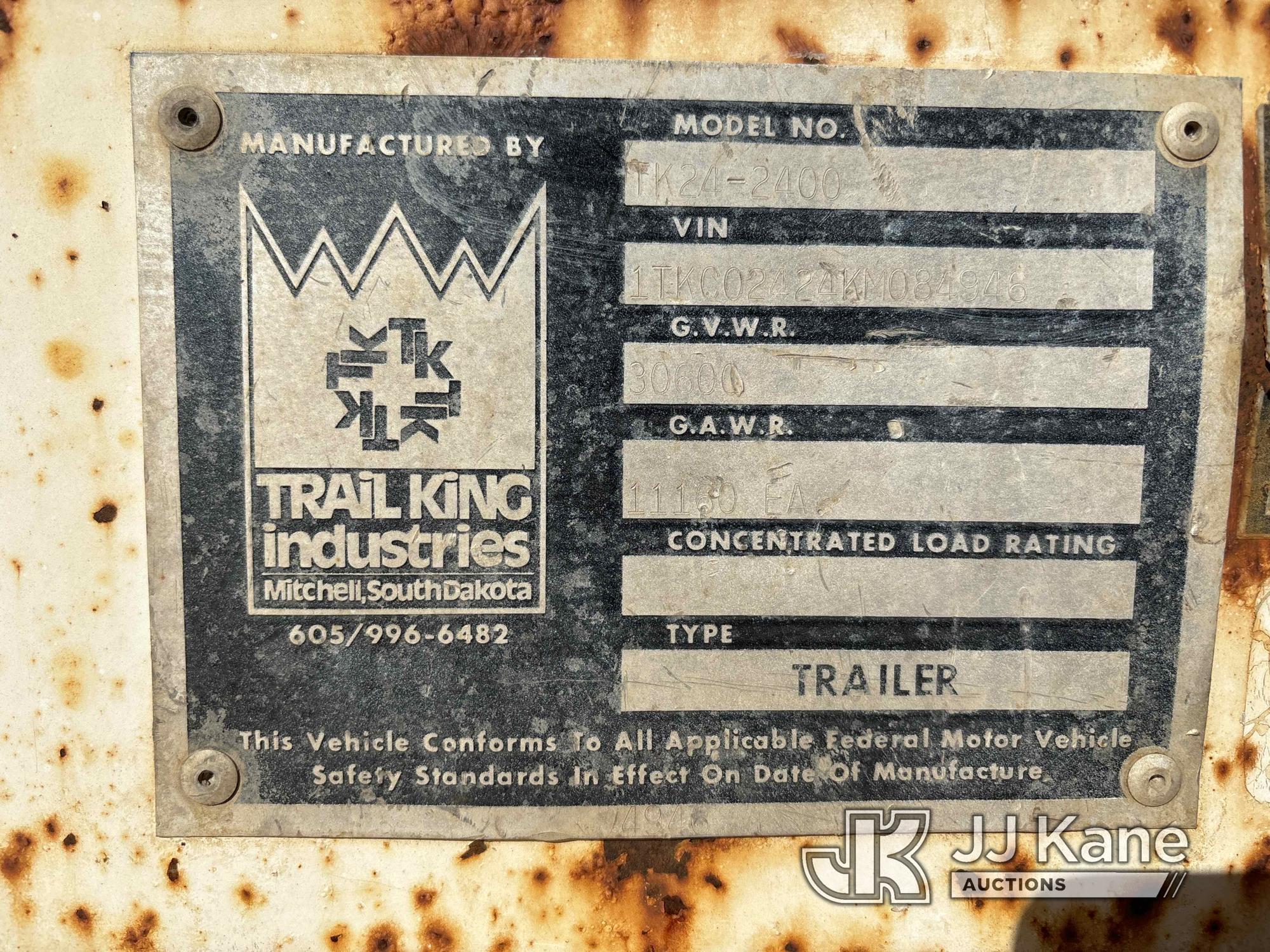 (Grimes, IA) 2019 Trail King TK24-2400 T/A Tagalong Equipment Trailer