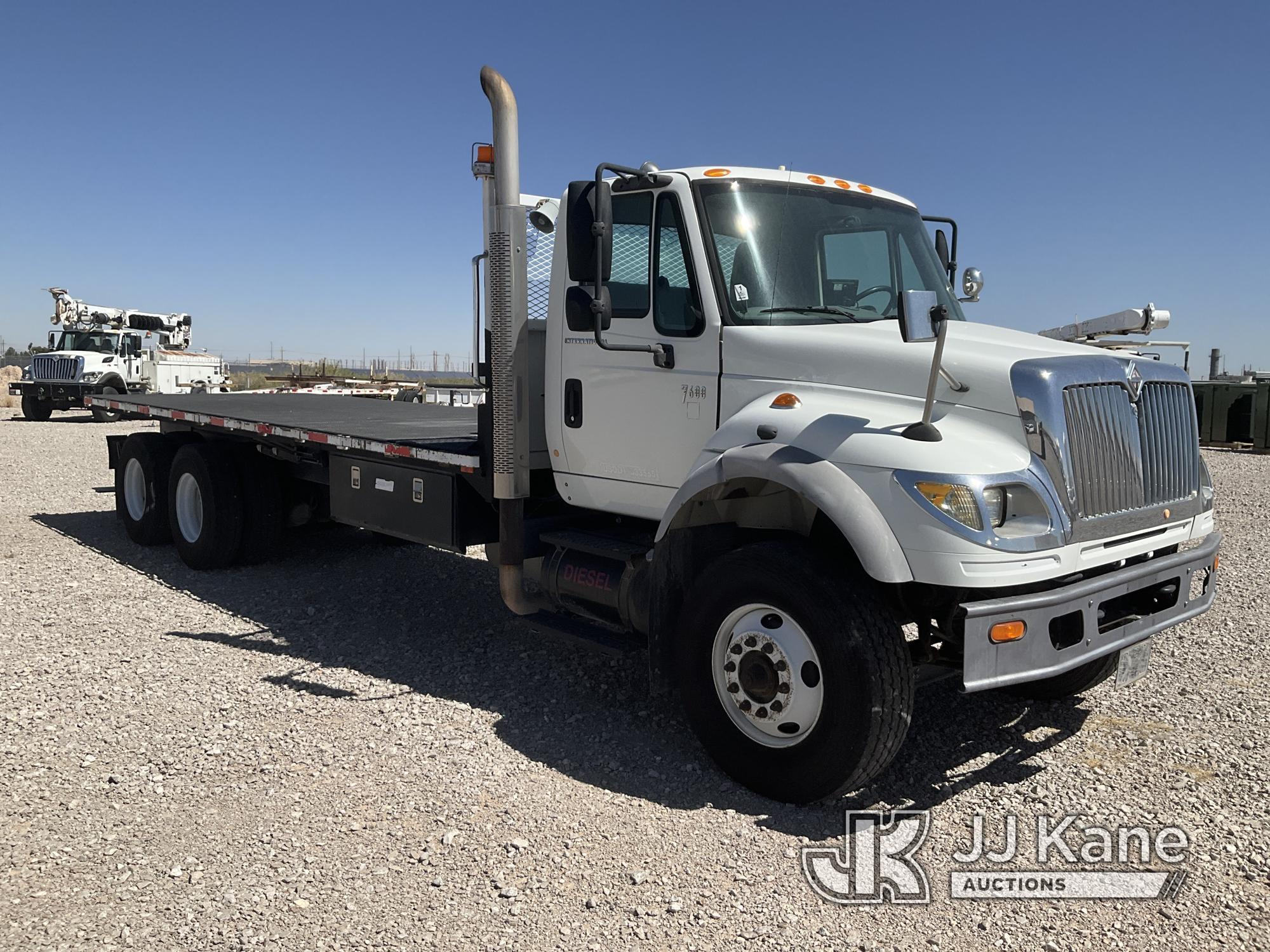 (El Paso, TX) 2007 International 7600 6x4 T/A Flatbed Truck Runs and Moves
