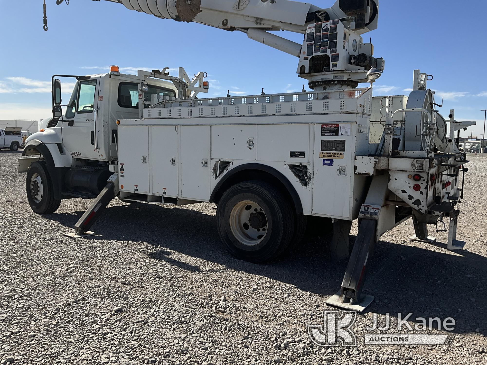 (El Paso, TX) Altec DM47TR, Digger Derrick rear mounted on 2008 International 7400 4x4 Utility Truck