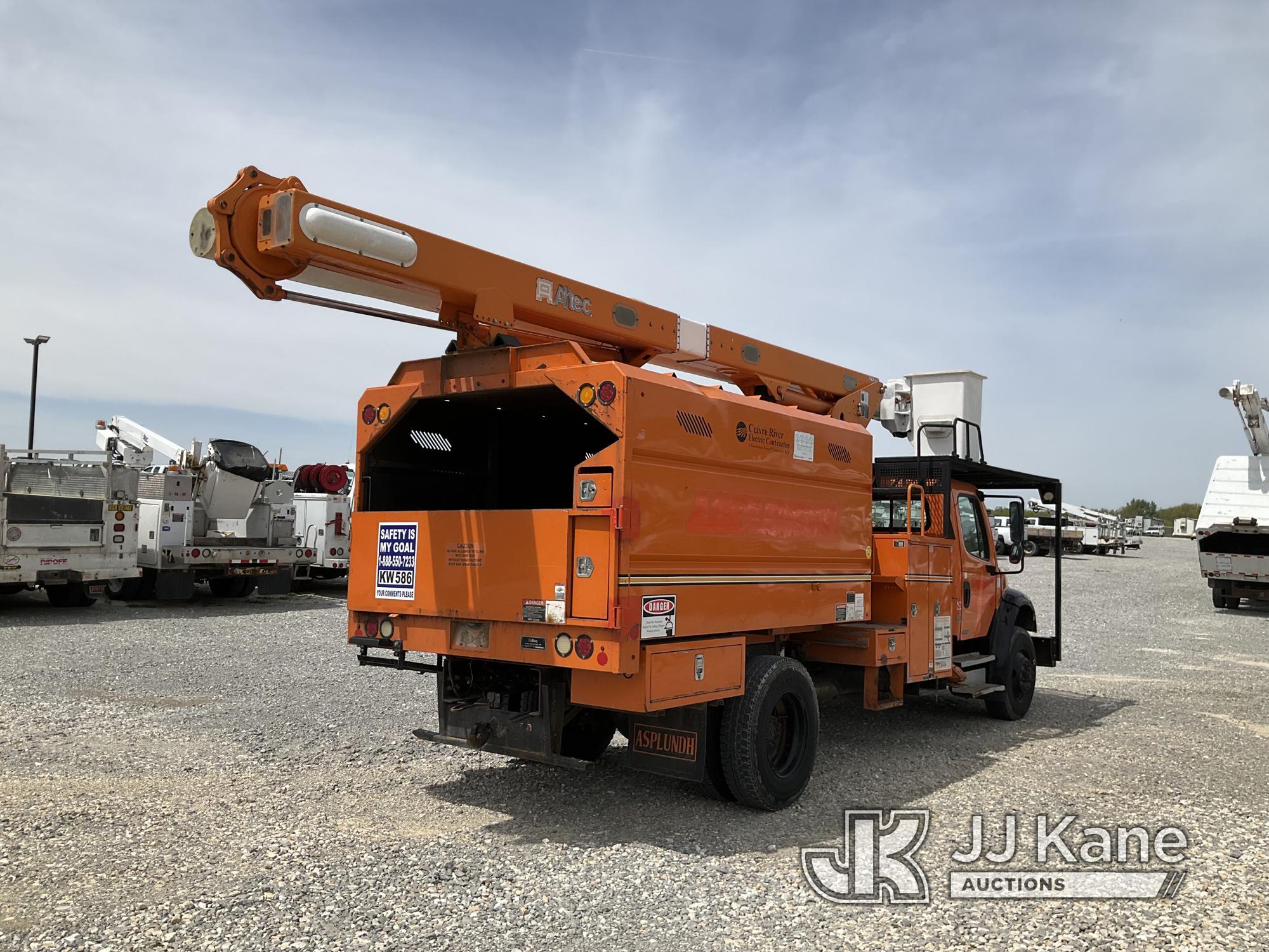 (Hawk Point, MO) Altec LRV60E70, Over-Center Elevator Bucket Truck mounted behind cab on 2012 Freigh